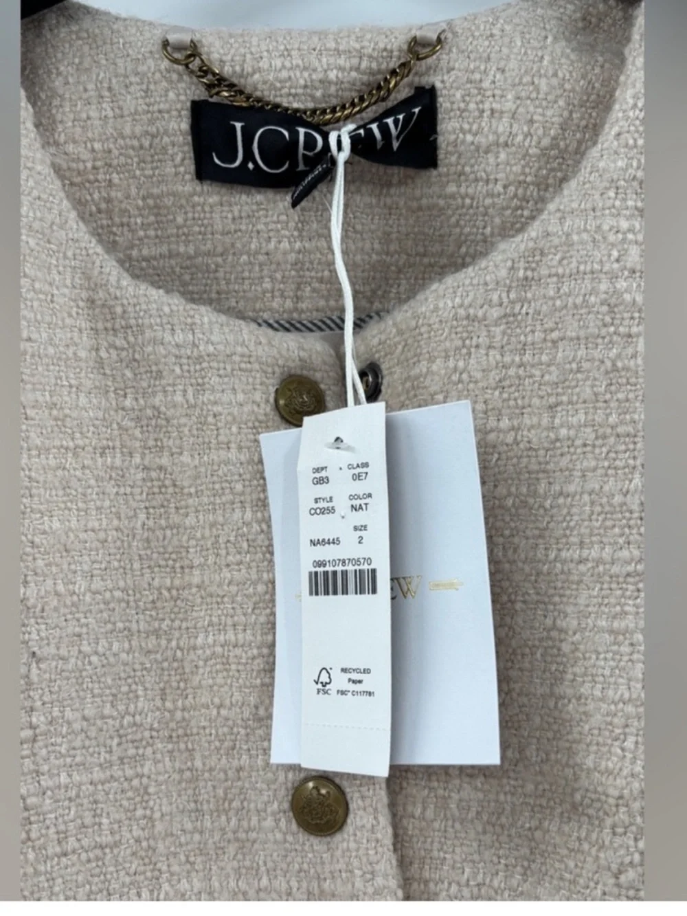 J.Crew Bridgette lady jacket in tweed in Natural - Picture 5 of 6